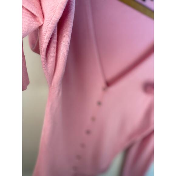 Pink BCBG Maxazria Y2K Granny Sweater Women Size L Office Modest Career Preppy - Picture 7 of 7